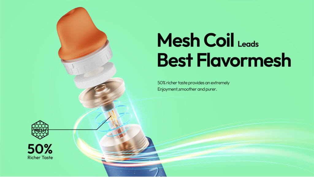 Vozol Disposable Vape Bar - Star 2000 50mg 2000 Puffs. 65% PCR materials. Soft mouthpiece. VAMT Mesh coil. 5.5 ml E-liquid. 800mAh rechargeable battery. 50mg nicotine