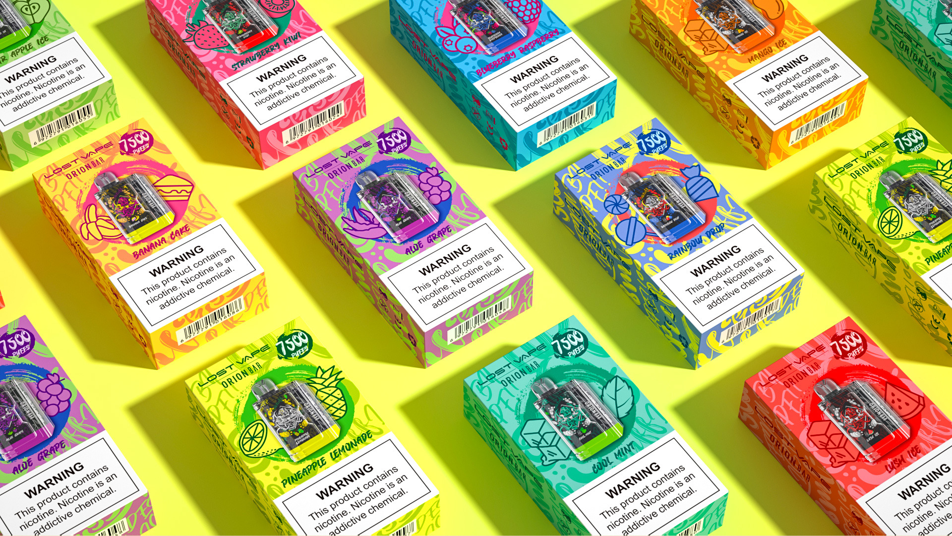 With an amazing 18ml of e-juice, the Orion Bar 7500 carries the largest quantity of e-juice we've ever seen in a rechargeable disposable vape! Lost Vape Orion BAR 7500 Puff Disposable Vape Specifications: · 18mL Prefilled E-Liquid Capacity · Integrated 650mAh Battery · 5% Nicotine · Approximately 7500