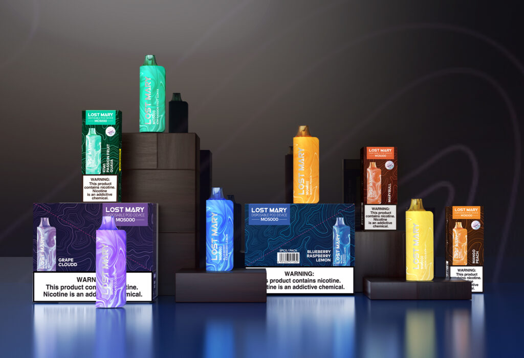 The Lost Mary MO5000 is a luxurious disposable vape device from the makers of Elf Bar. It has a 1.2 ohm mesh coil, 13.5 mL of synthetic nic salt juice