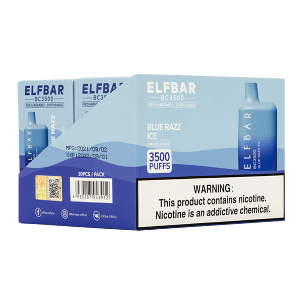 Alternative view of Blue Razz Ice Elf Bar BC5000 Official Authentic Elf bar