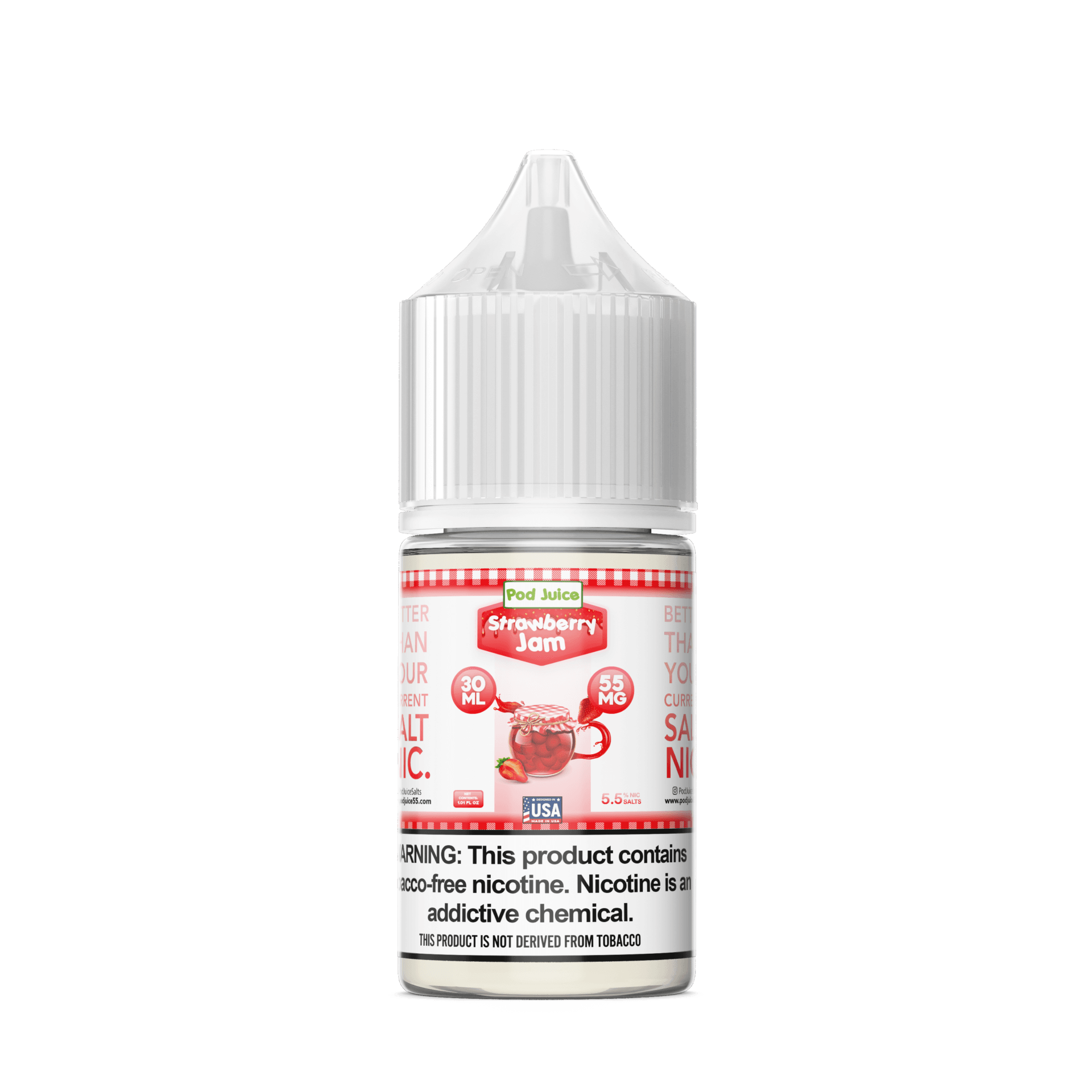 A luscious, smooth, homemade jam flavor with a hint of lemon that complements the sweetness of this classic jam flavor. Buy online today at Vapor Empire. Spoil your senses with an extra sweet strawberry jam. VG: 50% PG: 50% 30 mL of e-juice Plastic dripper bottle By Pod Juice