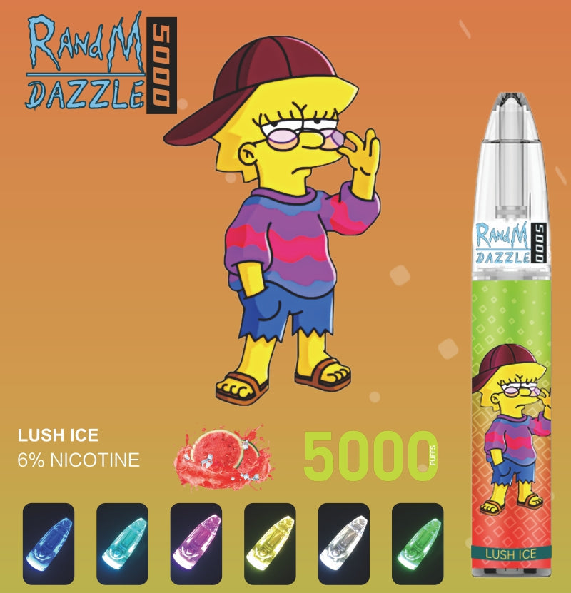 RandM Dazzle 5000 RGB Light Glowing Disposable Vape 5000 Puffs - Image 11
