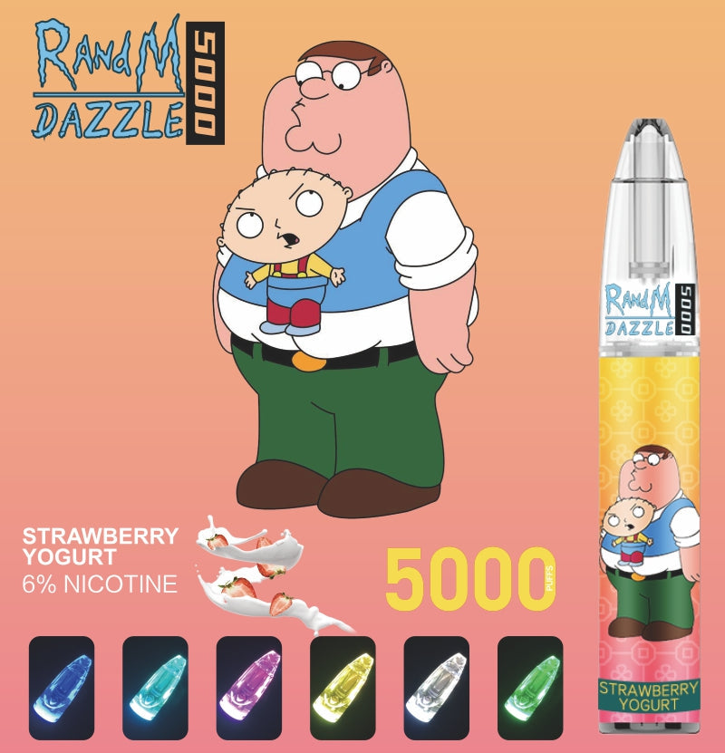 RandM Dazzle 5000 RGB Light Glowing Disposable Vape 5000 Puffs