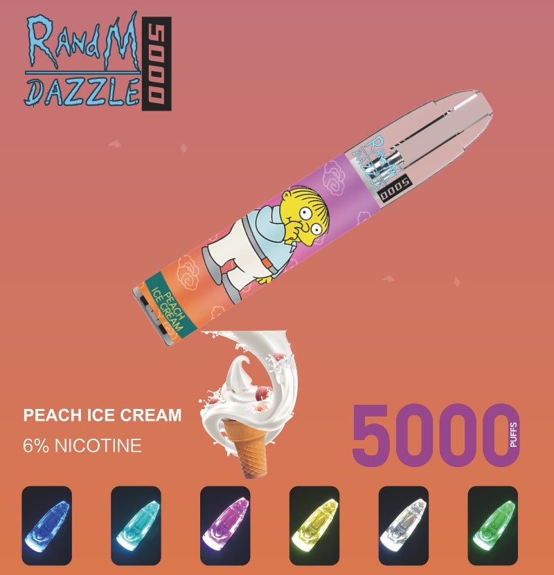 RandM Dazzle 5000 RGB Light Glowing Disposable Vape 5000 Puffs - Image 7