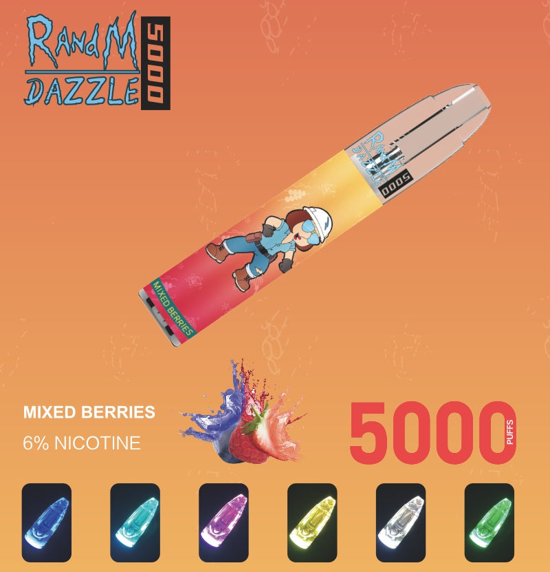 RandM Dazzle 5000 RGB Light Glowing Disposable Vape 5000 Puffs - Image 9