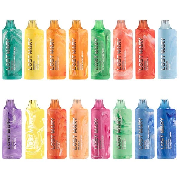 LOST MARY MO5000 disposable pod adopts an ergonomic design for a handy and comfortable grip. Up to 5000 puffs. Multiple flavors are available.