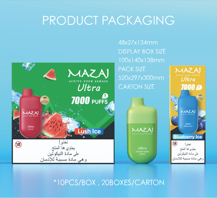 مزاج الترا 7000 سحبة Mazaj Ultra 7000 Puff - ذا فيب The Vape مزاج-الترا-7000-س... مزاج الترا 7000 سحبة Mazaj Ultra 7000 Puff · التوصيل · طرق دفع متعددة · ضمان الجودة على منتجات فيب