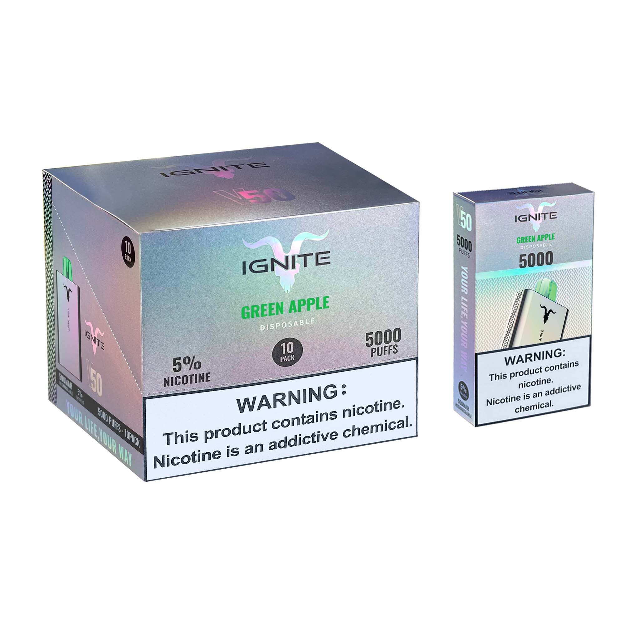 It boasts an integrated 1000mAh battery and houses a 7.5mL vape juice capacity using 5% (50mg) salt nicotine. With its large capacity, you can expect upwards