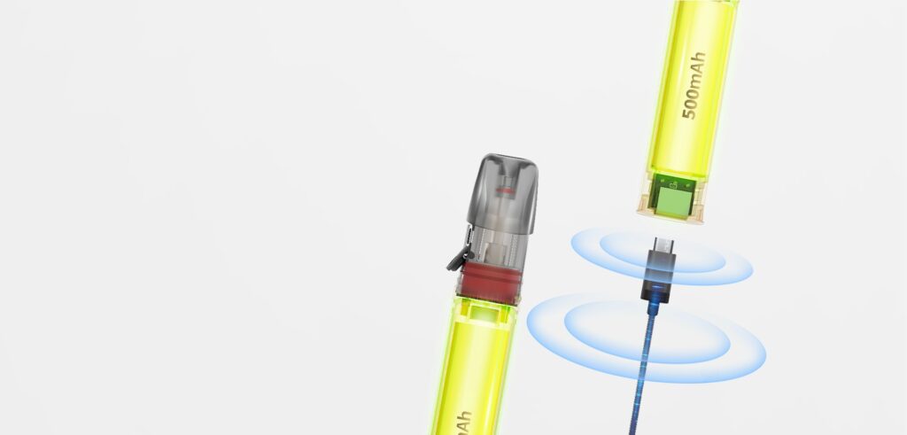 Elf Bar Mate 500 Pod Vape Kit is a compact and portable vape device that uses a rechargeable 500mAh battery and a 2ml prefilled pod of multiple flavour