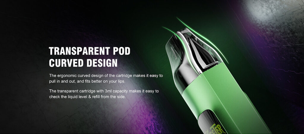 Vapefly Jester II 2 Pod Kit · 1. Eingebauter 1000-mAh-Akku · 2. Seitlicher Typ-C-Ladeanschluss · 3. LED-Anzeige zur Anzeige des Batteriestatus