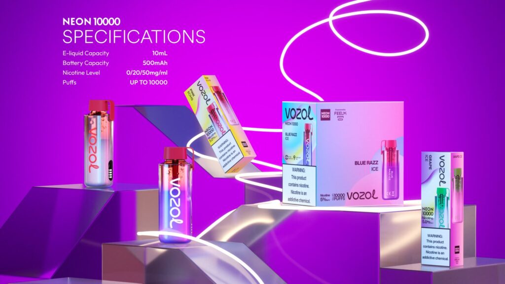 Check out the VOZOL Neon 10000 Disposable, offering 10mL prefilled capacity, 5% nicotine strength, and delivers a lofty 10000 puffs of delightful flavor.