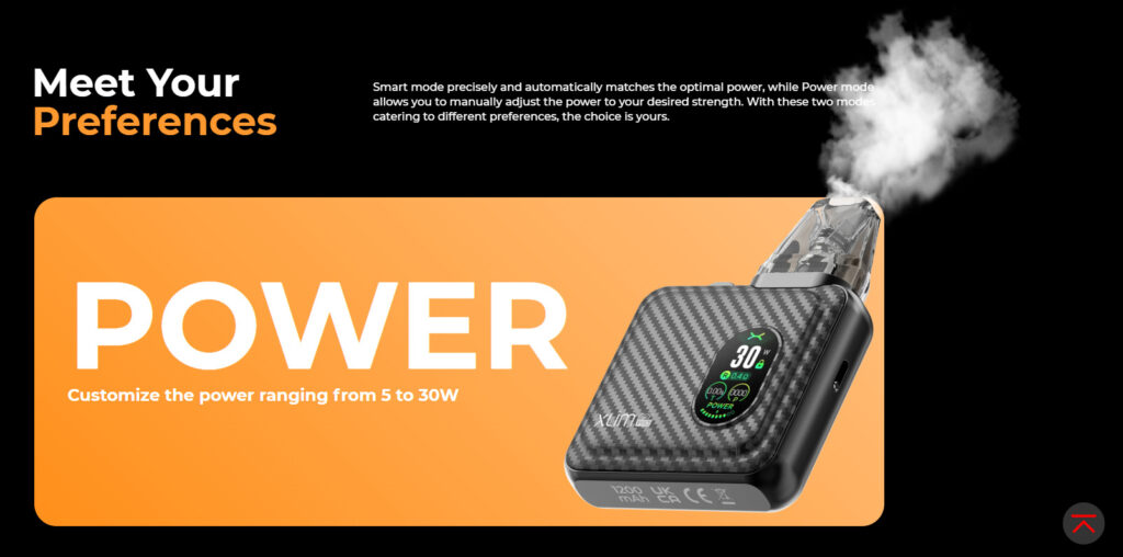 Pin Khủng 1200mAh. Xlim SQ Pro được nâng cấp pin lên 1200mAh, dựa theo kết quả nghiên cứu của OXVA trên đầu pod 0.8ohm, Xlim SQ Pro có thể phục vụ anh em 3 ngày