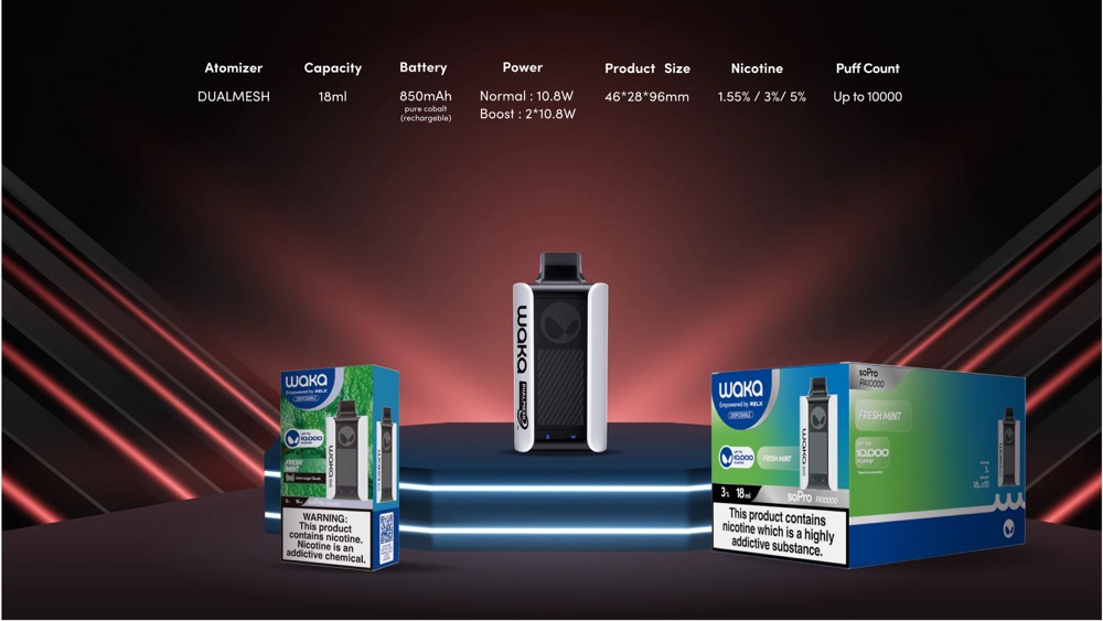 With Waka Smash vape 3 Combo Kit, set out to experience healthier life without nicotine cravings. One pack equals 6000 powerful puffs and lasting battery