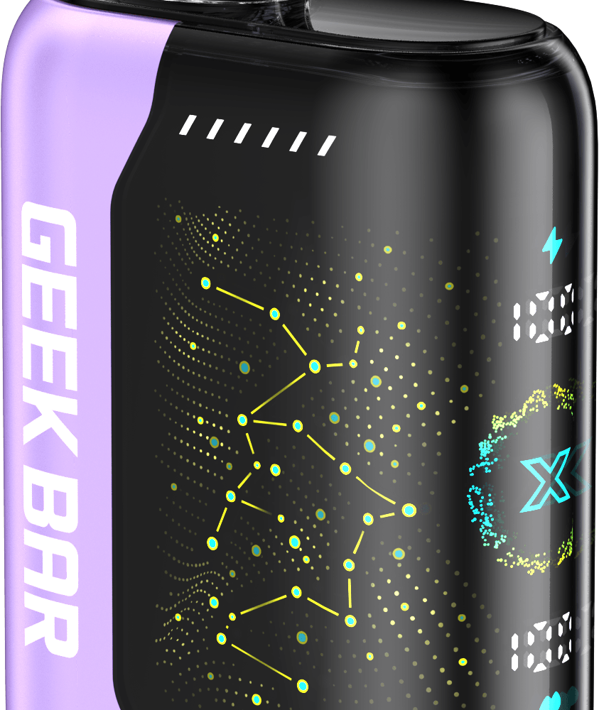 Explore the Geek Bar Pulse X 25000 Vape with 25000+ puffs, 18mL, Dual Mesh Coil, 700mAh battery, 3D LED screen, USB-C, and 15 flavors.