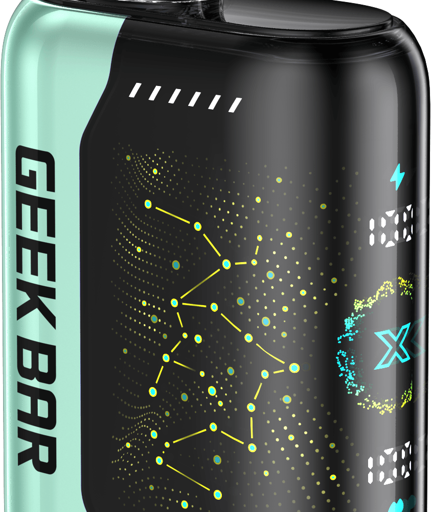 Geek Bar Pulse X Disposable Vape Features · 820mAh Type-C rechargeable battery · 3D Curved Screen – Battery Level, Vaping Mode, E-Liquid Level · Two Vaping Modes,